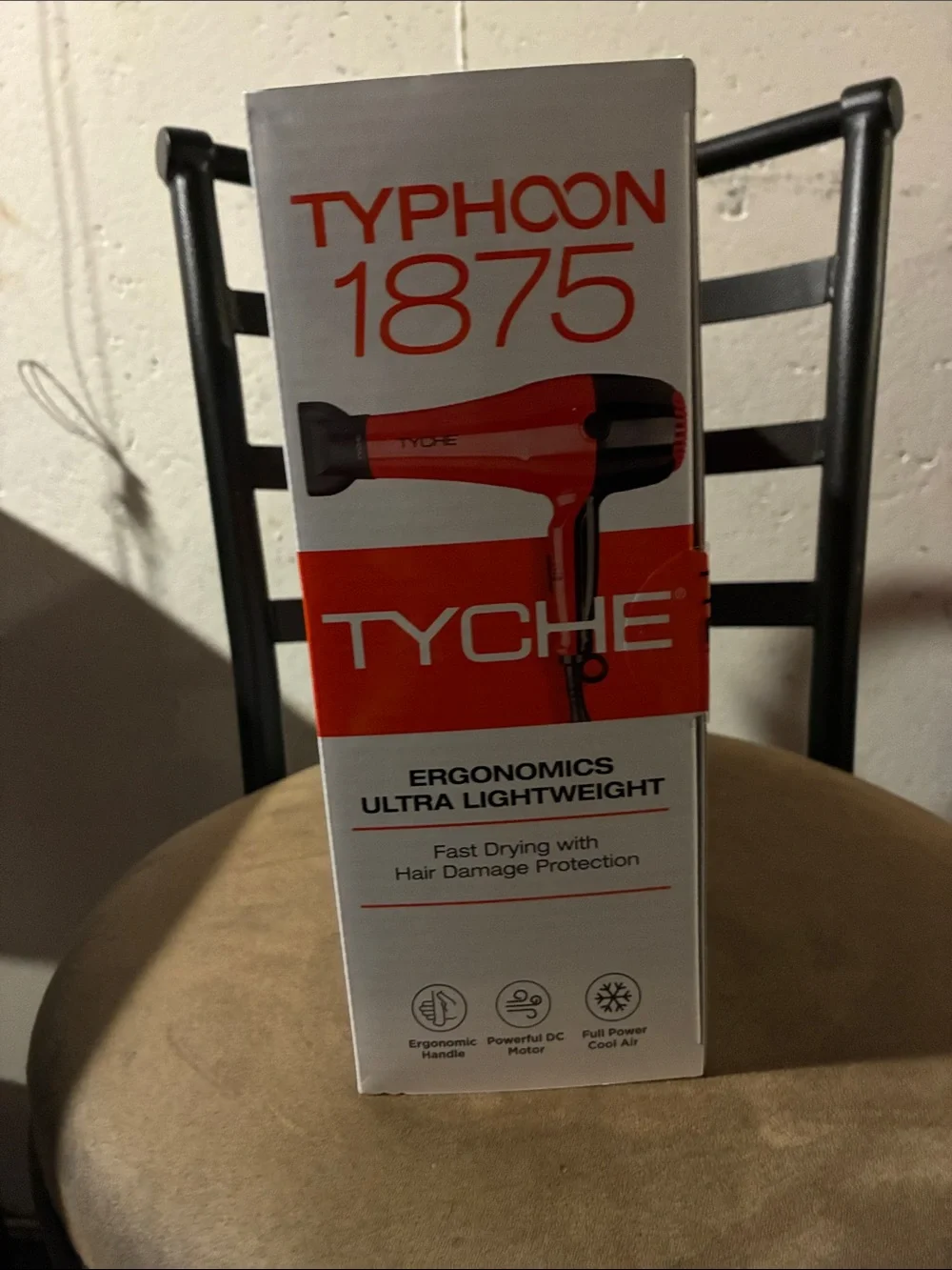 Tyche Red and Black Typhoon 1875 Professional Hair Dryer